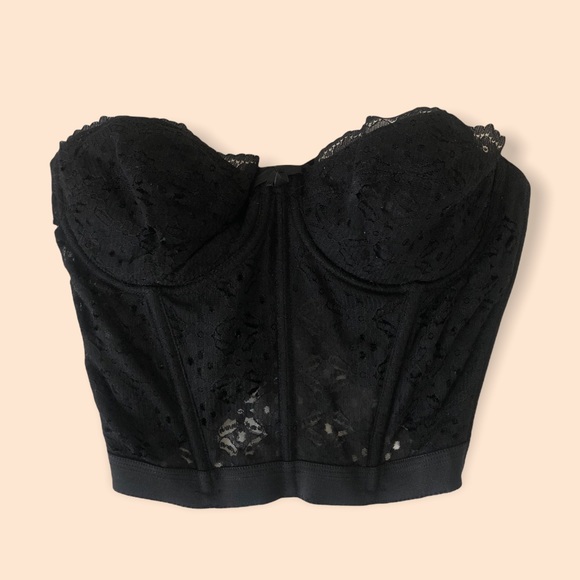 Black lace bustier/Vintage Sears/Tagged Size 36B - Picture 1 of 3